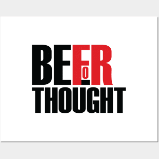 Beer for Thought - Black Logo Posters and Art